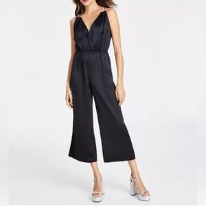 Michael Kors‎ Black Jumpsuit Rhinestone Straps Wide Leg Sleeveless S